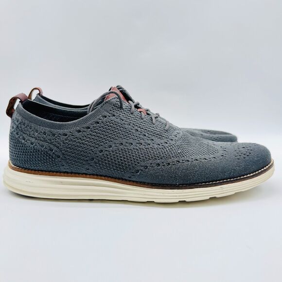 Cole Haan Shoes Mens 12 Gray Stitchlite Wingtip Oxford Grand OS Casual Sneakers - Picture 1 of 10